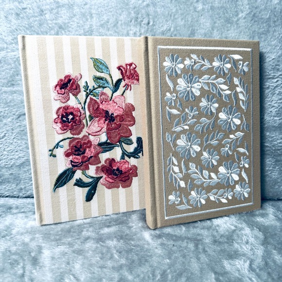 Lady Jayne Embroidered Hardcover Journals Set of 2 – 192 Pages – Floral Fabric - Picture 6 of 12